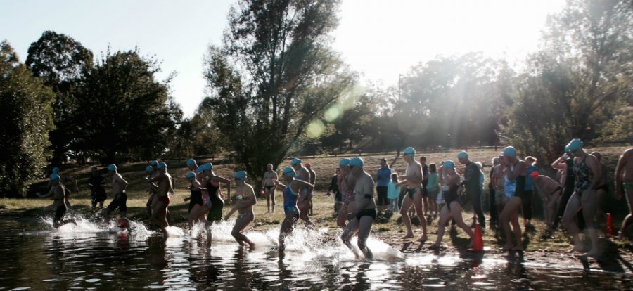 Sri Chinmoy Lake Swims, Canberra, Sunday 19 February 2017